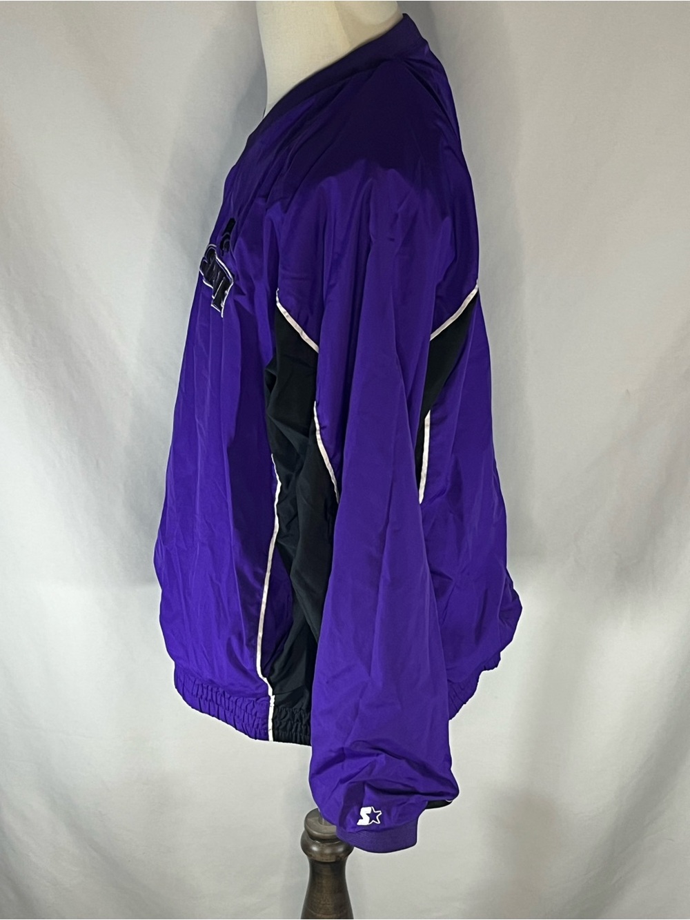 Starter Kansas State Wildcats Mens Vintage Windbreaker Pullover w/Side Zip M - Picture 3 of 11